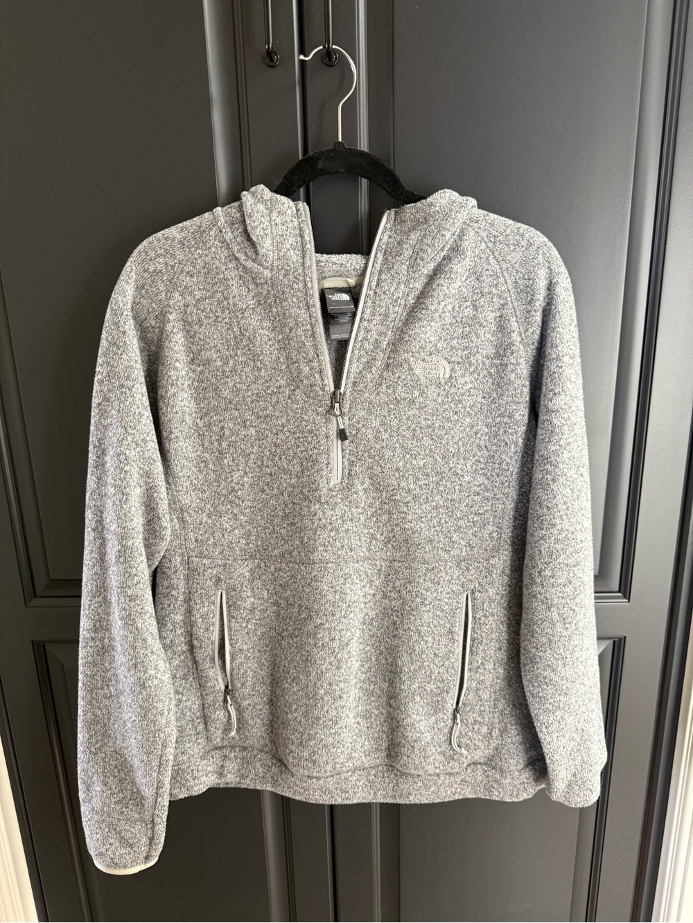 The North Face Women’s Heather Gray Half-Zip Hooded Sweater